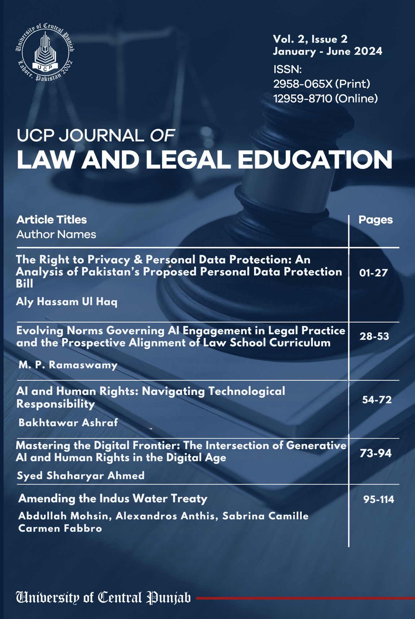 					View Vol. 2 No. 2 (2024): UCP Journal of Law and Legal Education
				